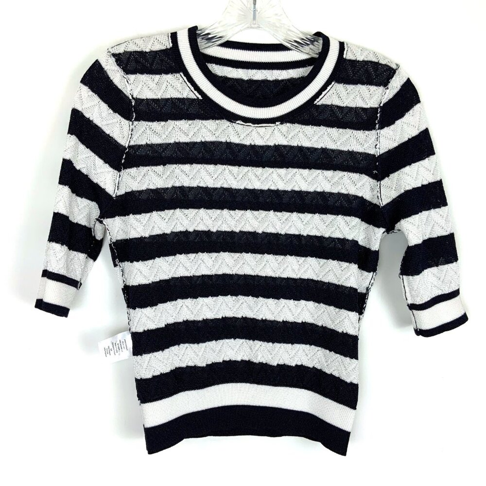 New Veronica Beard Lisbeth Nvy & White Striped Knit Top Sz XS - Picture 11 of 16